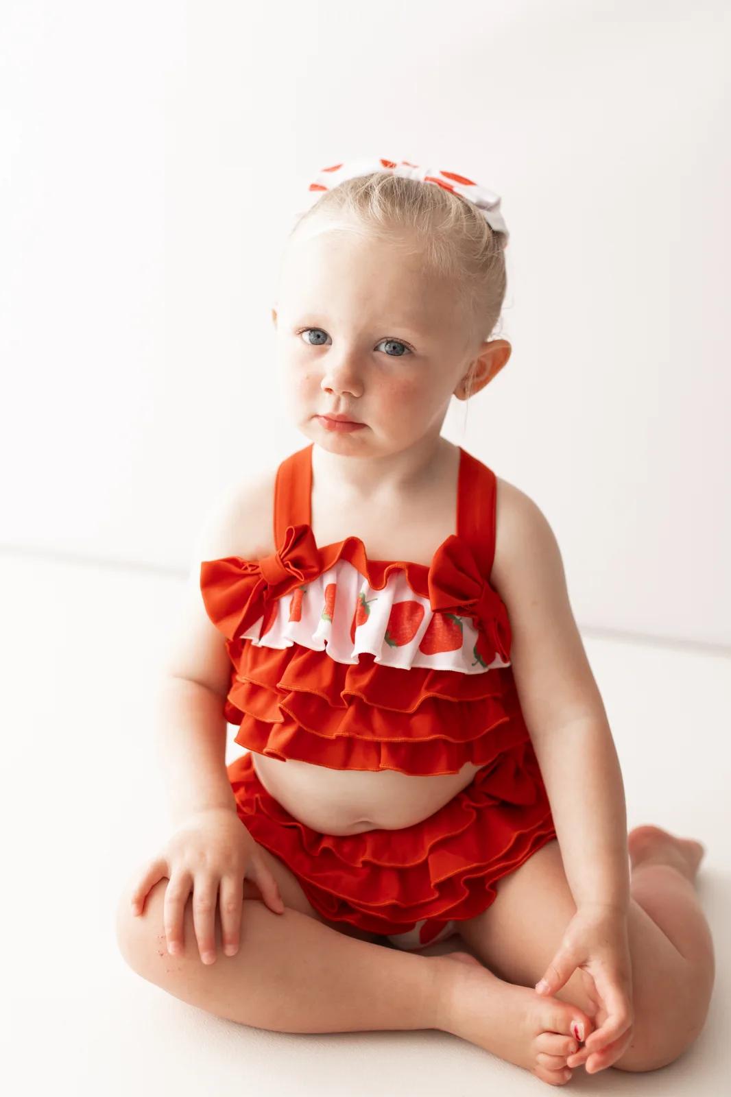Ruffle Bikini 2 Piece and Clip Bow