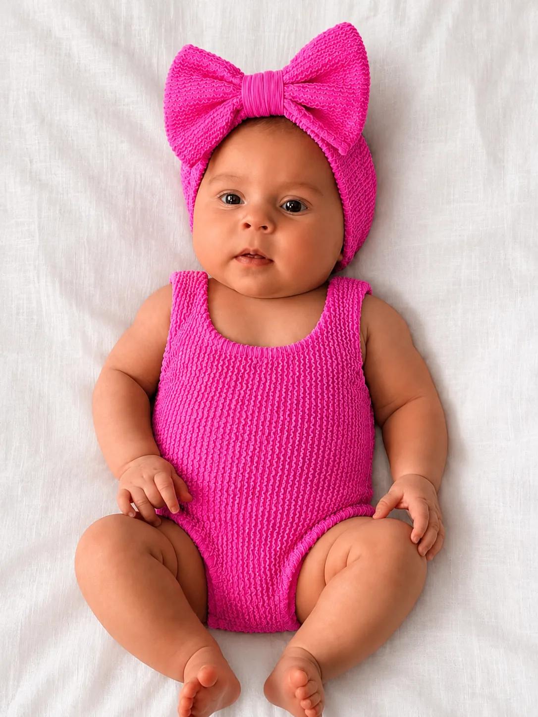 Hot Pink Crinkle One Piece