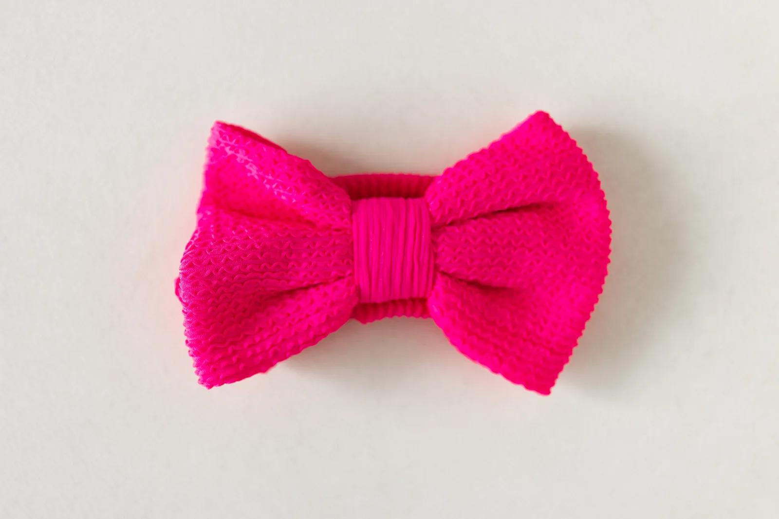 Crinkle Headband & Bow — Hot Pink  collection
